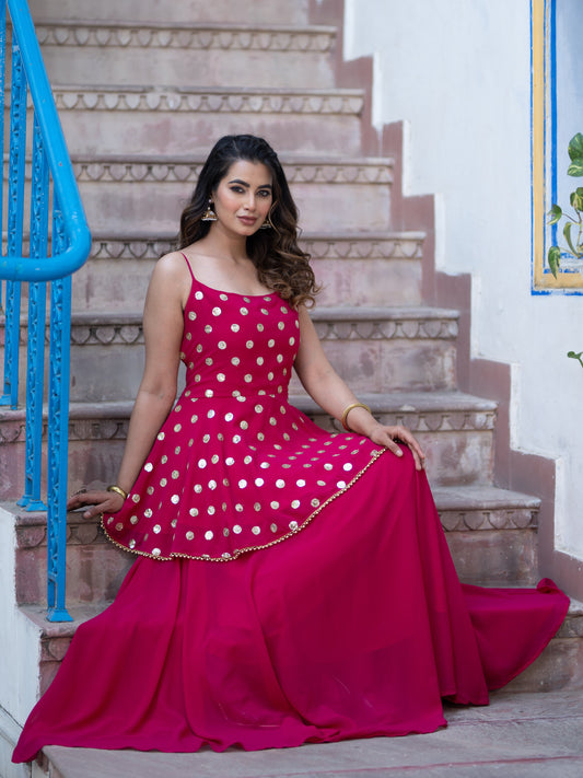 Rani Embroidered Semi-Stitched Lehenga & Unstitched Blouse