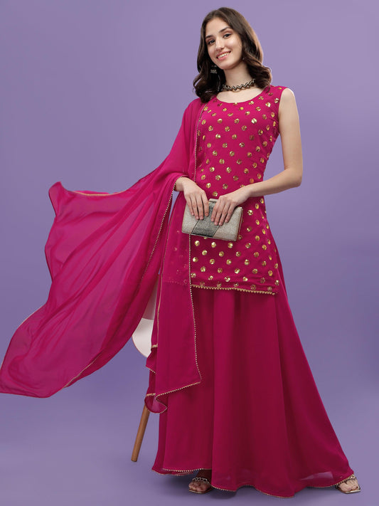 Aspora Women's Blooming Sequinned Kurti