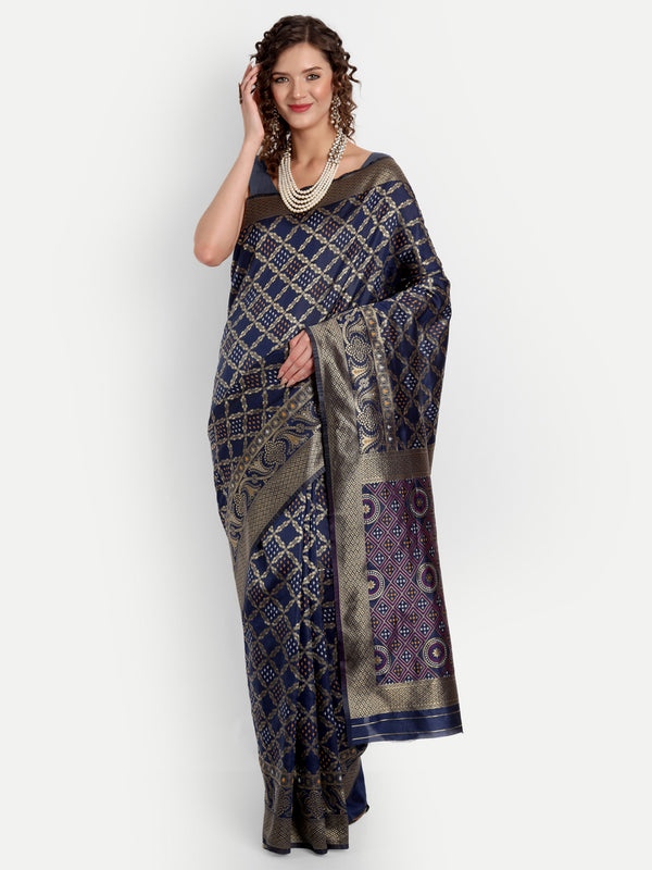 Aspora Women's Banarasi Art Silk with Blouse Piece