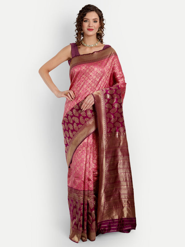 Aspora Women's Banarasi Art Silk with Blouse Piece (Wedding Saree )