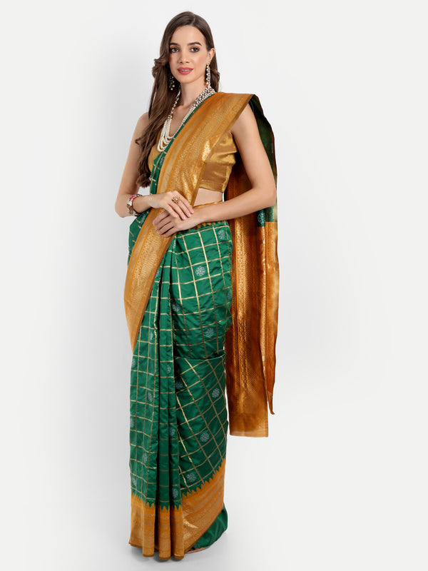 Aspora Women's Banarasi Art Silk with Blouse Piece (Wedding Saree)