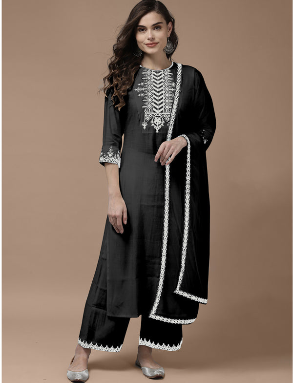 Aspora Women Viscose Rayon Blend Embroidered Kurta Set(323)