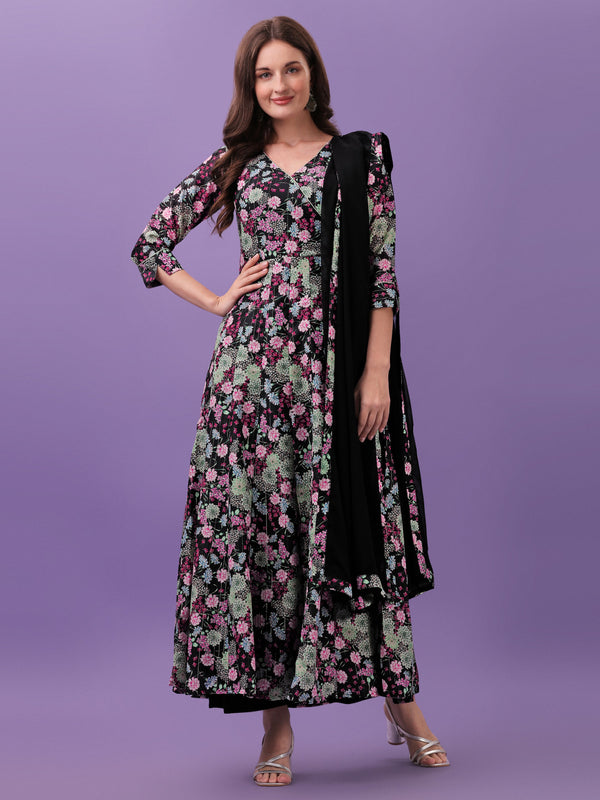 Aspora Women's Pure Cotton Printed Kurta With Plazzo & Dupatta